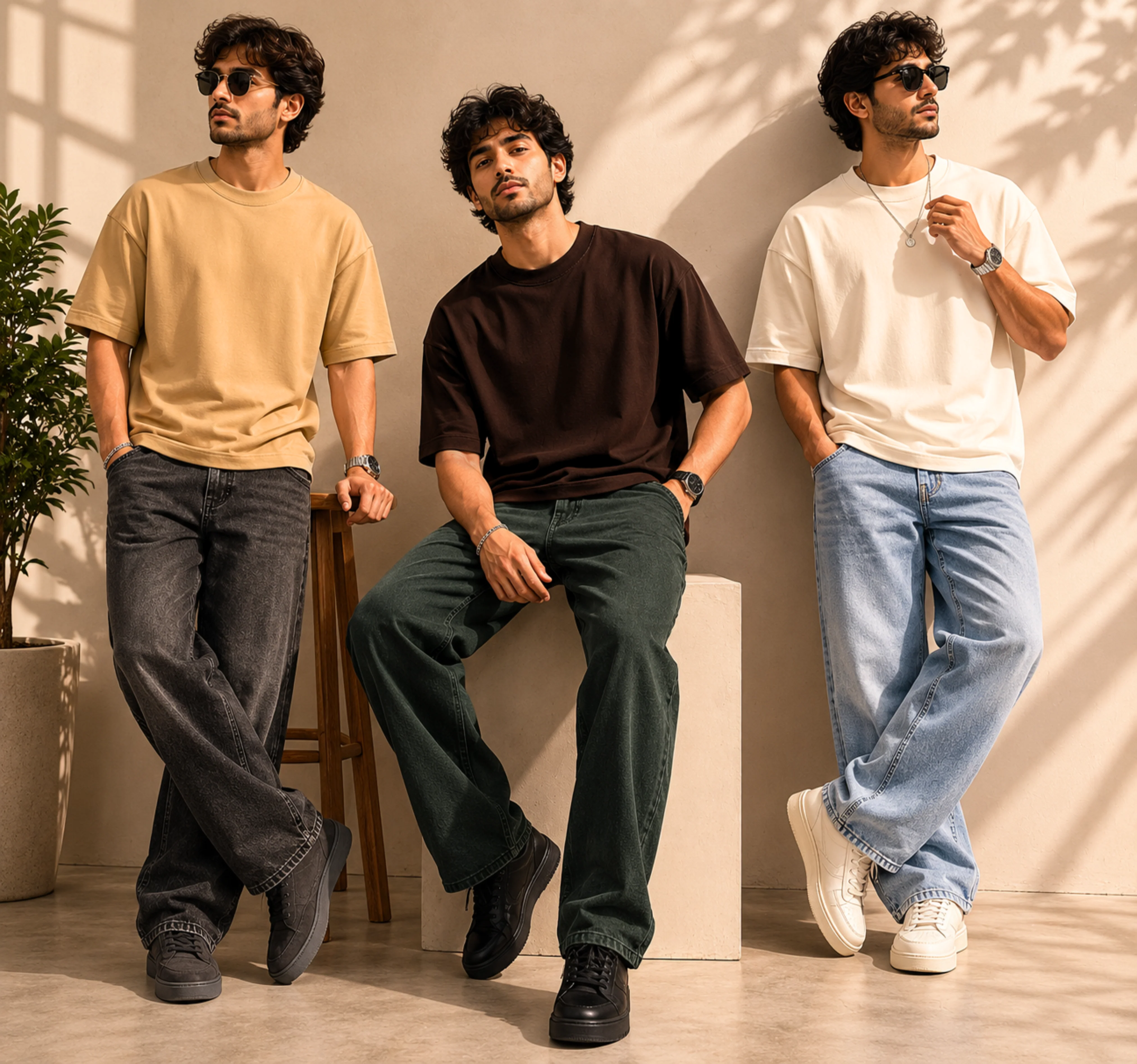 Pack of 3 Oversized T-Shirts – 210 GSM Pure Cotton Heavyweight T-Shirts | Soft, Breathable & Durable Daily Wear - Image 4