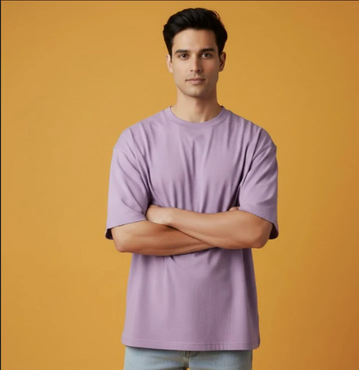 240 GSM French Terry Oversized T-Shirt – Super Combed 100% Cotton | Premium Heavyweight Comfort Fit - Image 3