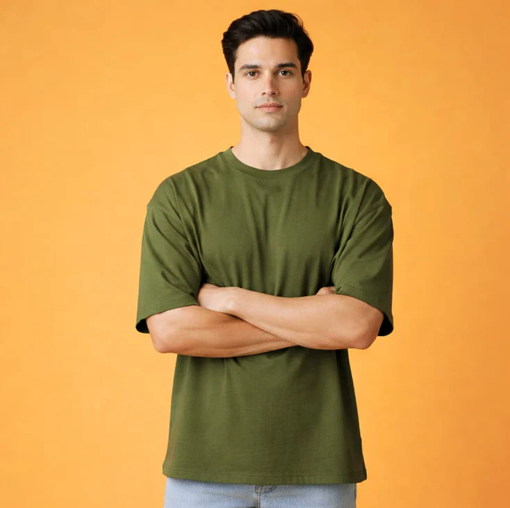 240 GSM French Terry Oversized T-Shirt – Super Combed 100% Cotton | Premium Heavyweight Comfort Fit - Image 8