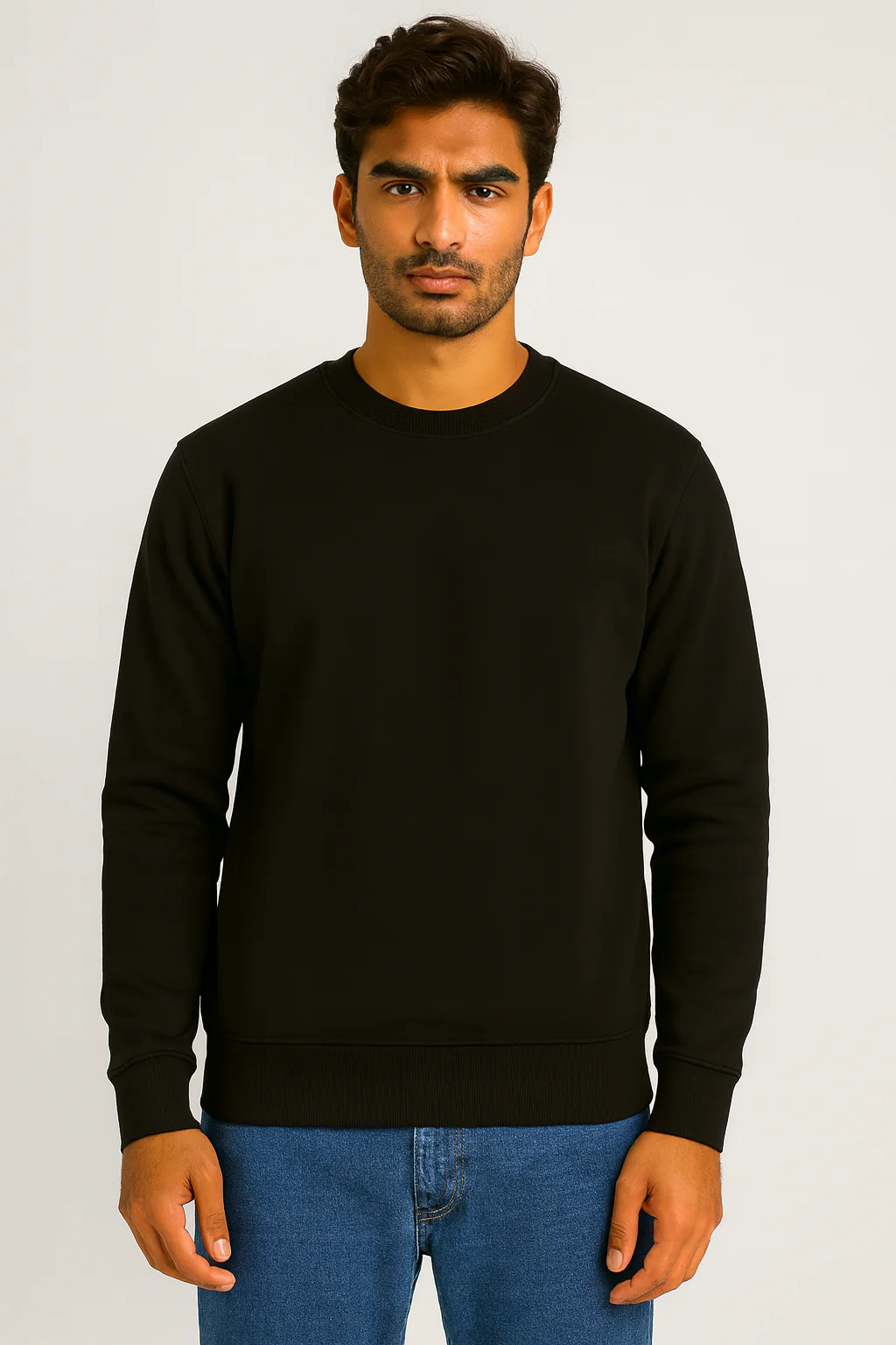 320 GSM Winter Sweatshirt – Soft, Durable Cotton Rich Fabric-Black - Image 2