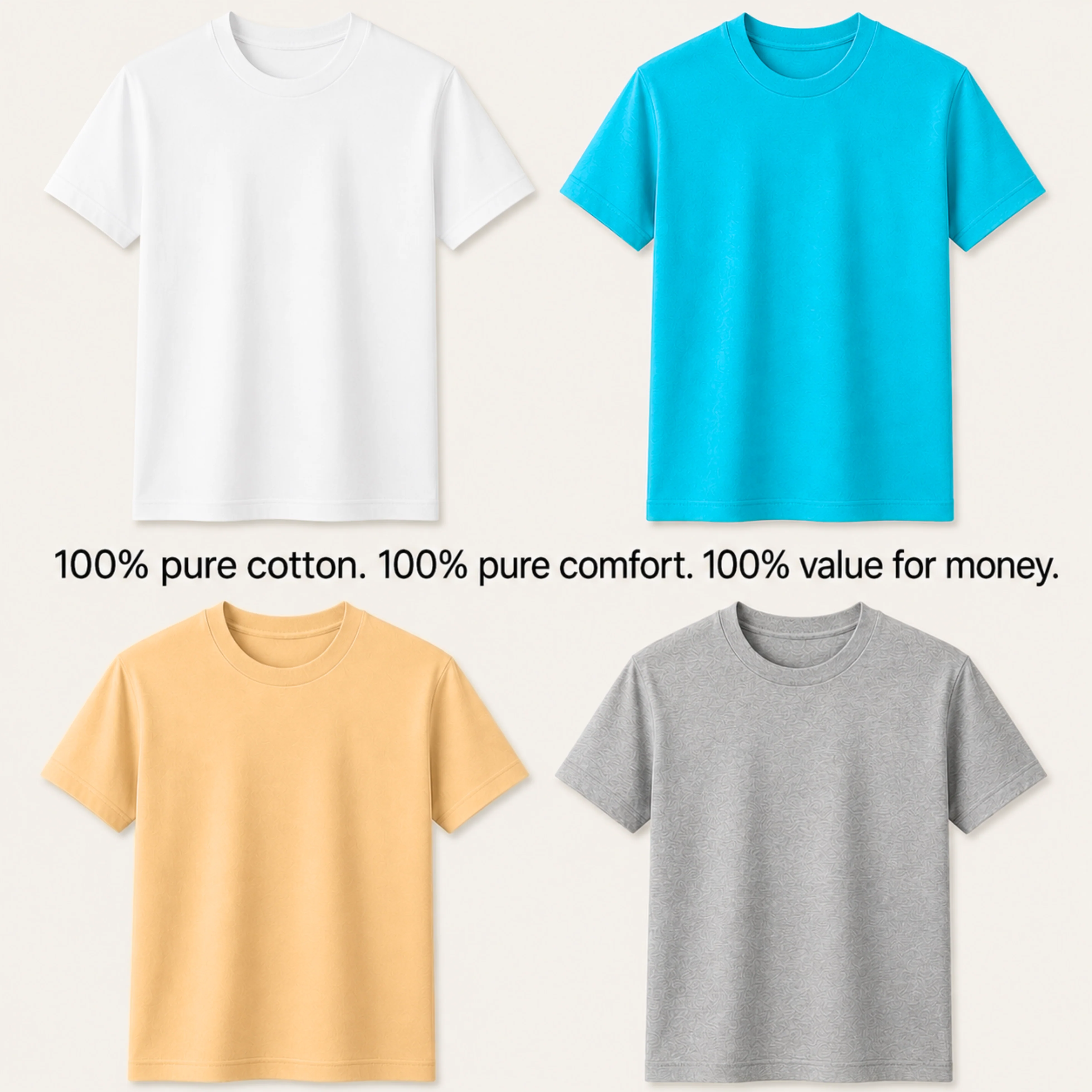 Premium Cotton T-Shirts Combo (Pack of 4) – Ultra-Soft, Breathable, and Durable Everyday Wear - Image 5