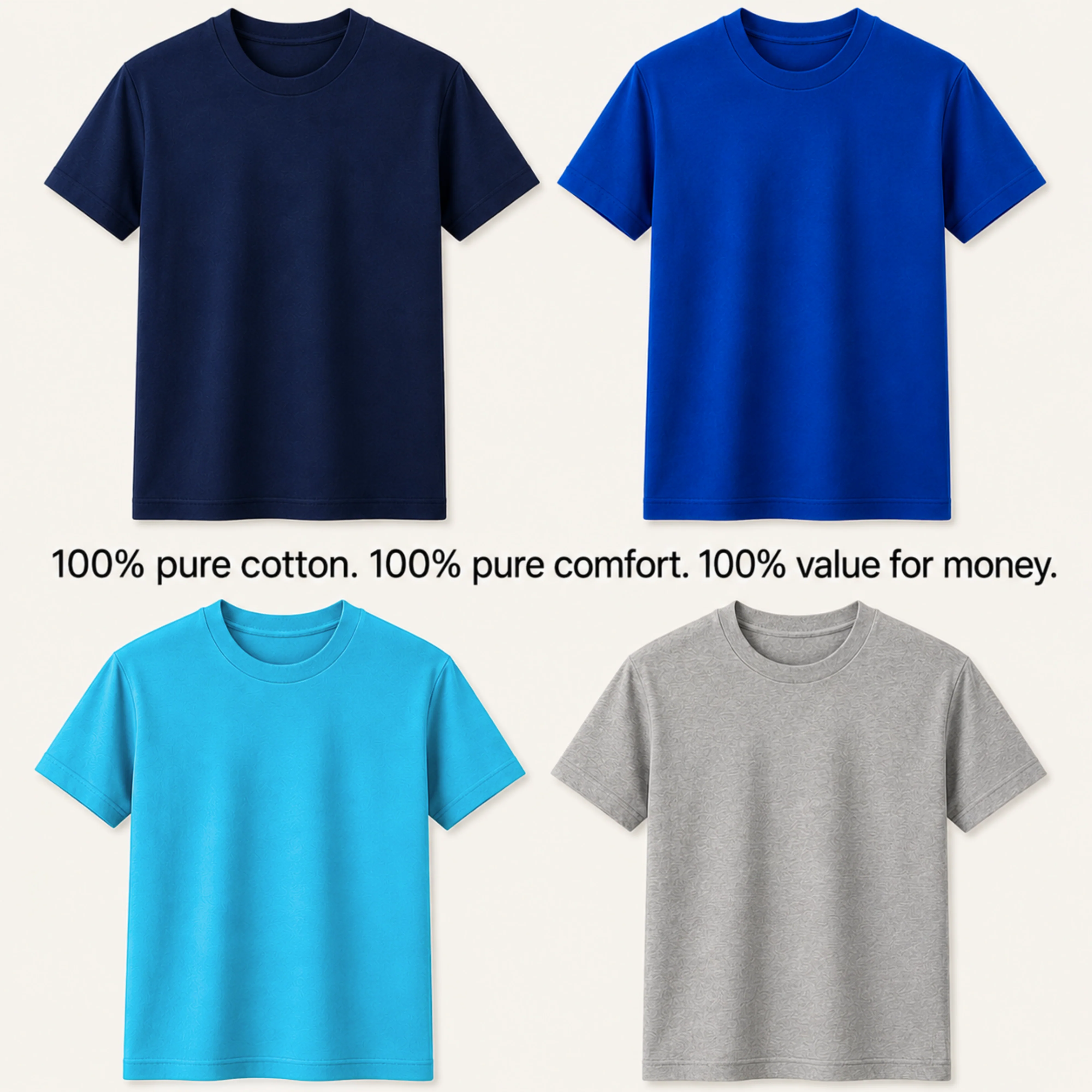 Premium Cotton T-Shirts Combo (Pack of 4) – Ultra-Soft, Breathable, and Durable Everyday Wear - Image 7