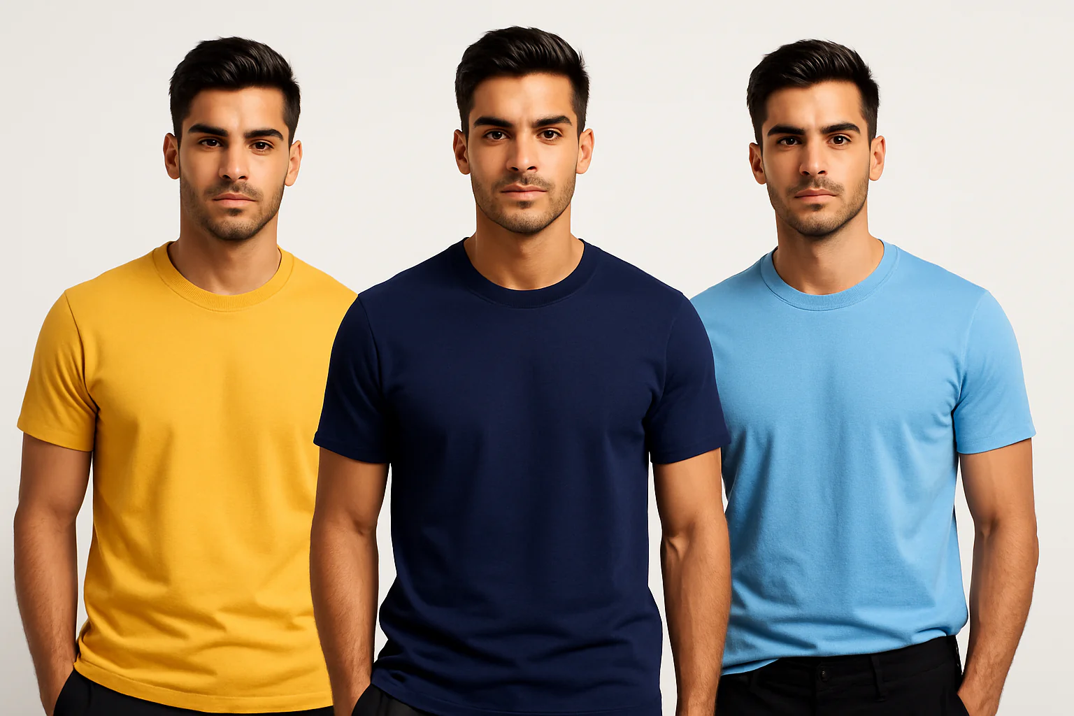 Classic T-Shirt Combo – Pack of 3 | 100% Cotton, Solid Colors,Regular Fit, Casual Essentials - Image 6