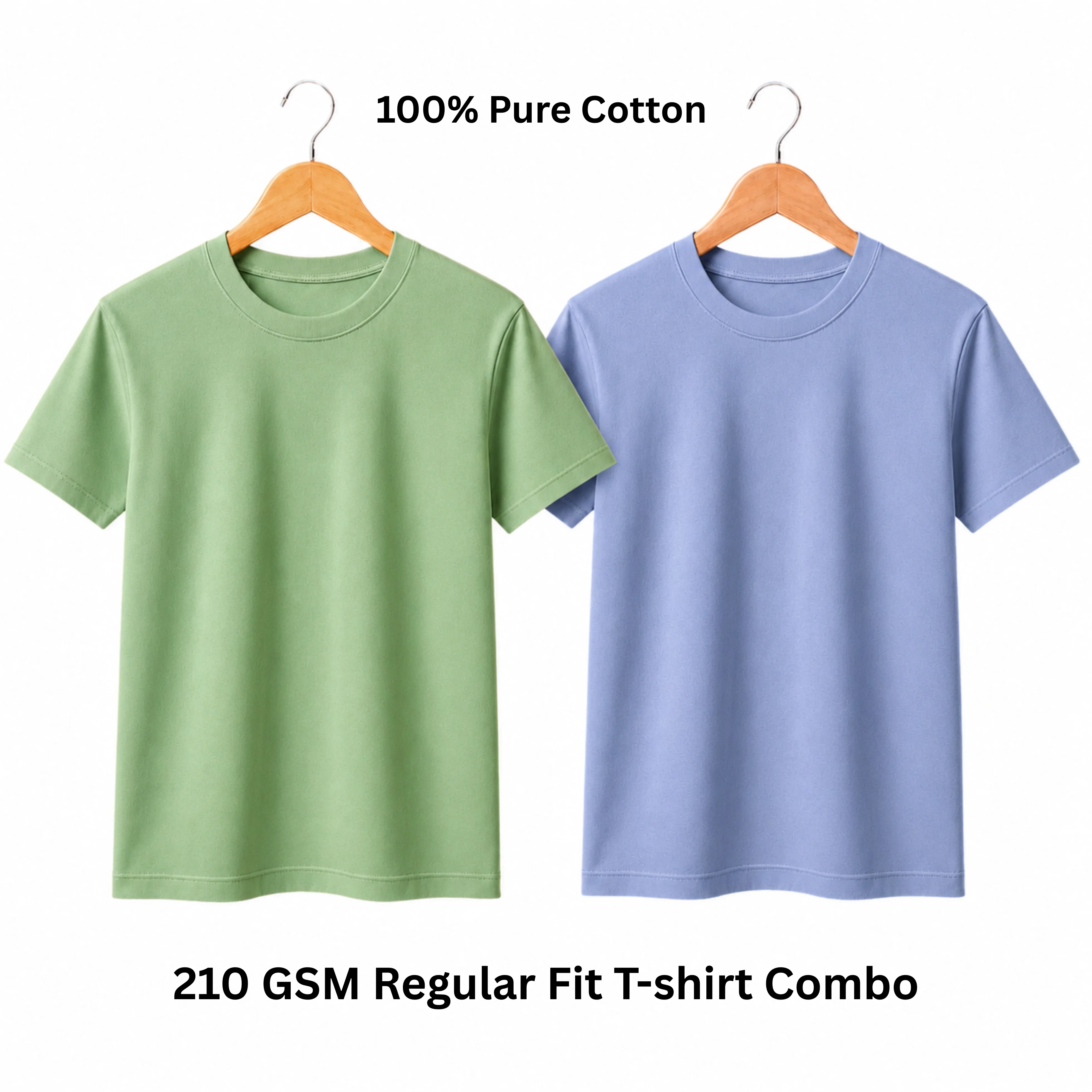 Premium 210 GSM Regular T-Shirt - Pure Cotton | Pack of 2 - Image 3