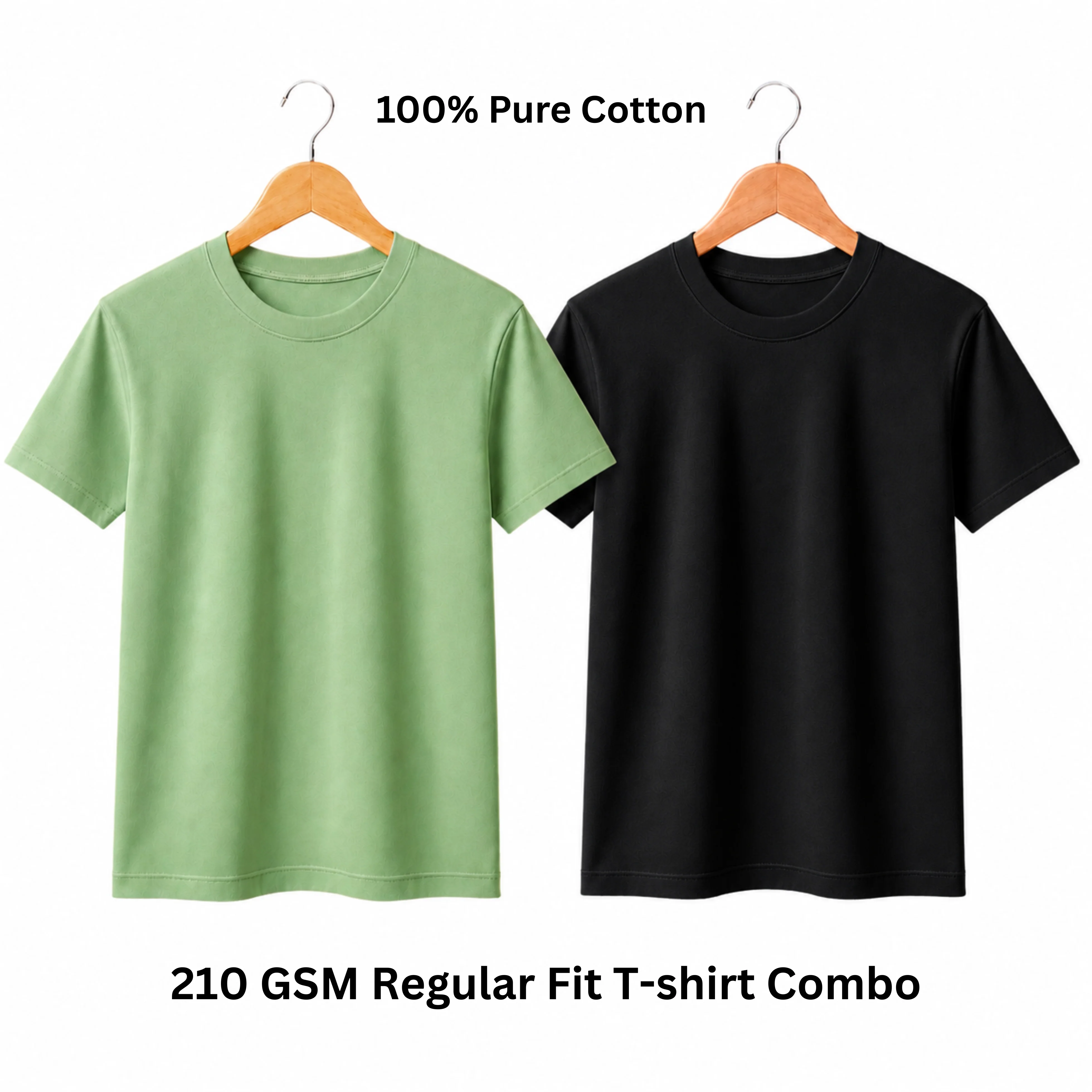 Premium 210 GSM Regular T-Shirt - Pure Cotton | Pack of 2 - Image 4