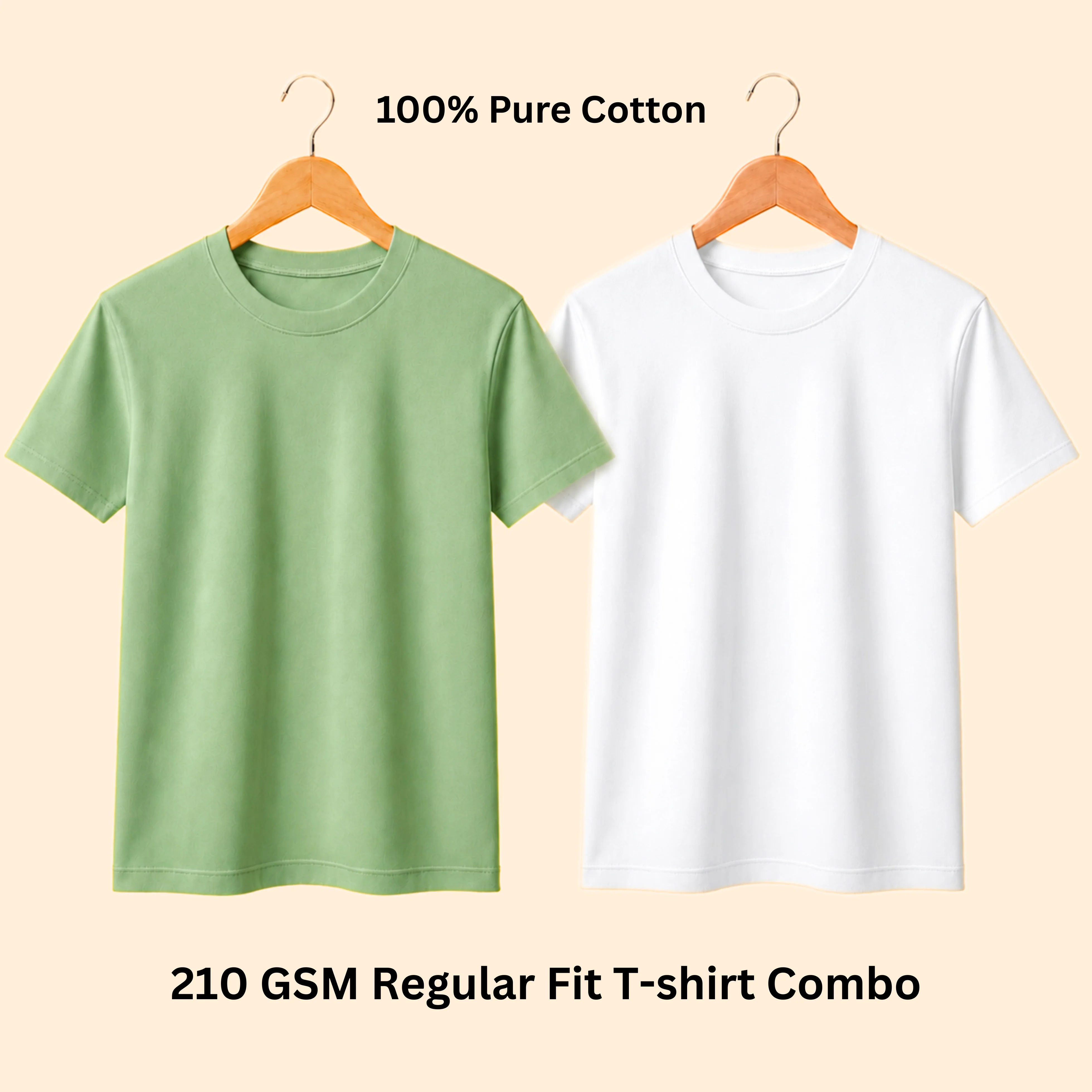 Premium 210 GSM Regular T-Shirt - Pure Cotton | Pack of 2 - Image 5